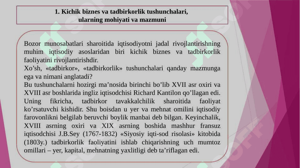 Kichik biznes va tadbirkorlik faoliyatining iqtisodiy, ijtimoiy va huquqiy asoslari 3