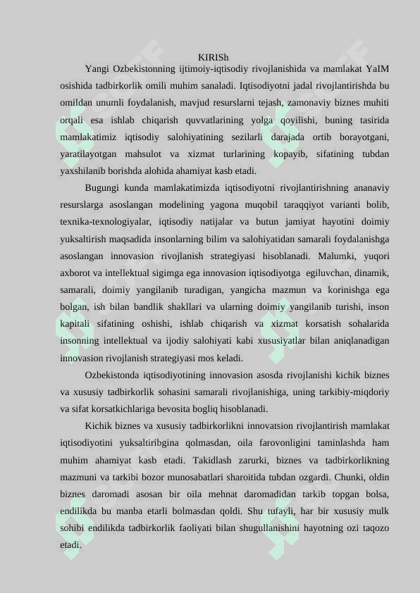 BIZNES VA TADBIRKORLIK ASOSLARI”
OQUV QOLLANMA 3