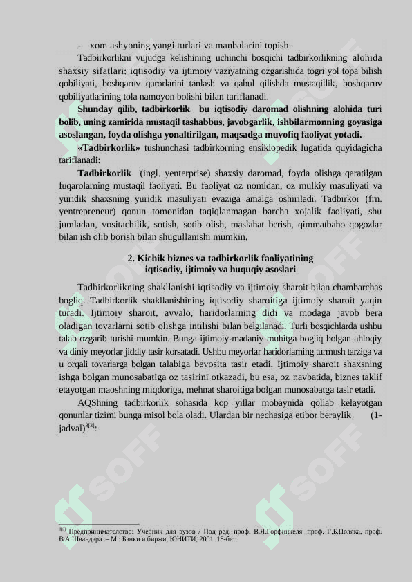 BIZNES VA TADBIRKORLIK ASOSLARI”
OQUV QOLLANMA 7