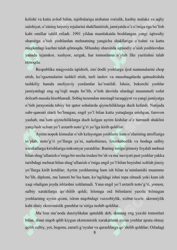 Millat tarbiyasi vatanparvarlikni mustahkamlash 8