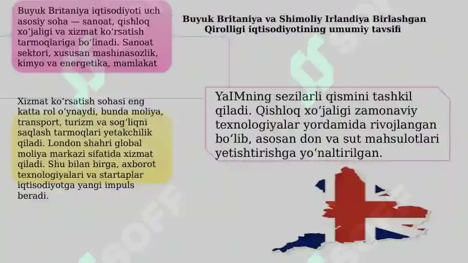 Buyuk Britaniya va Shimoliy Irlandiya Birlashgan Qirolligi iqtisodiyoti. Jahon mamlakatlari bilan olib borayotgan iqtisodiy munosabatlari 4