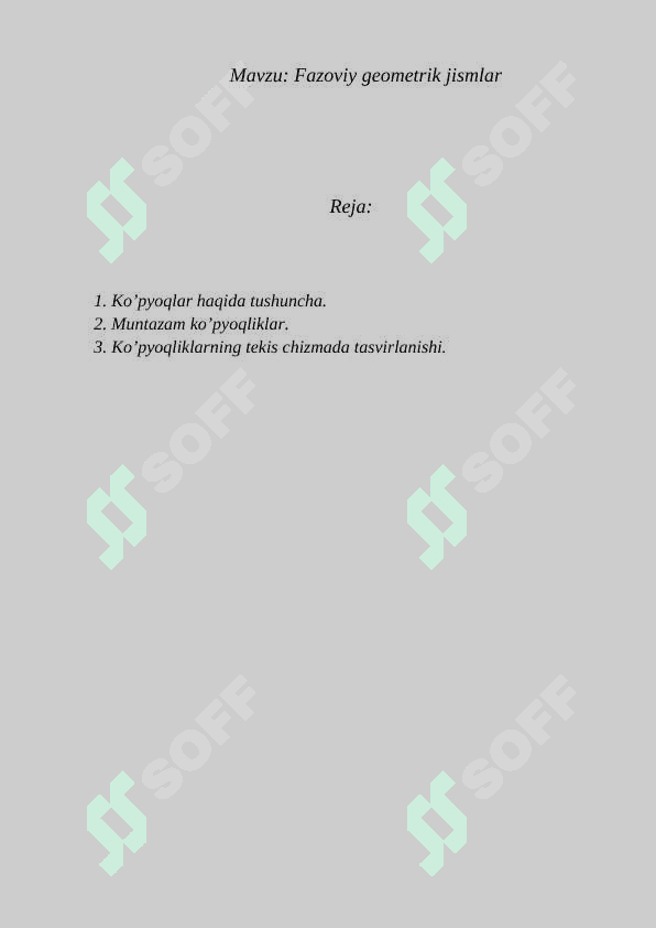 Fazoviy geometrik jismlar 2