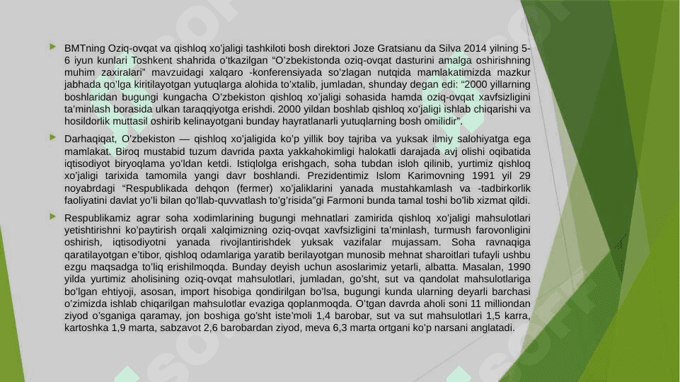 Aholining oziq ovqat havsizligini ta`minlash 3
