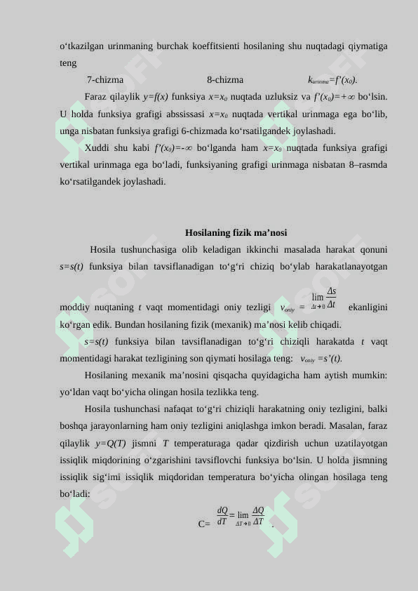 Parametrik tenglama bilan berilgan chiziq urinmasi va normali tenglamalari. 7