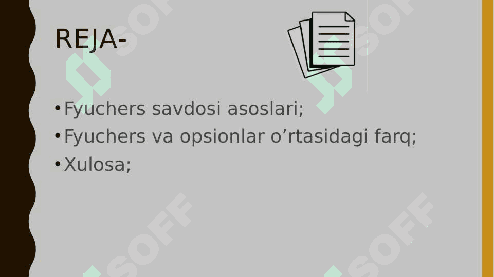 Fyuchers savdosi asoslari 2