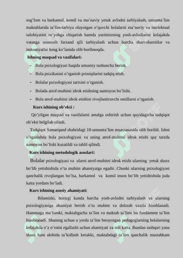 Bola atrof-muhitni idrok etishi haqida tushuncha 4
