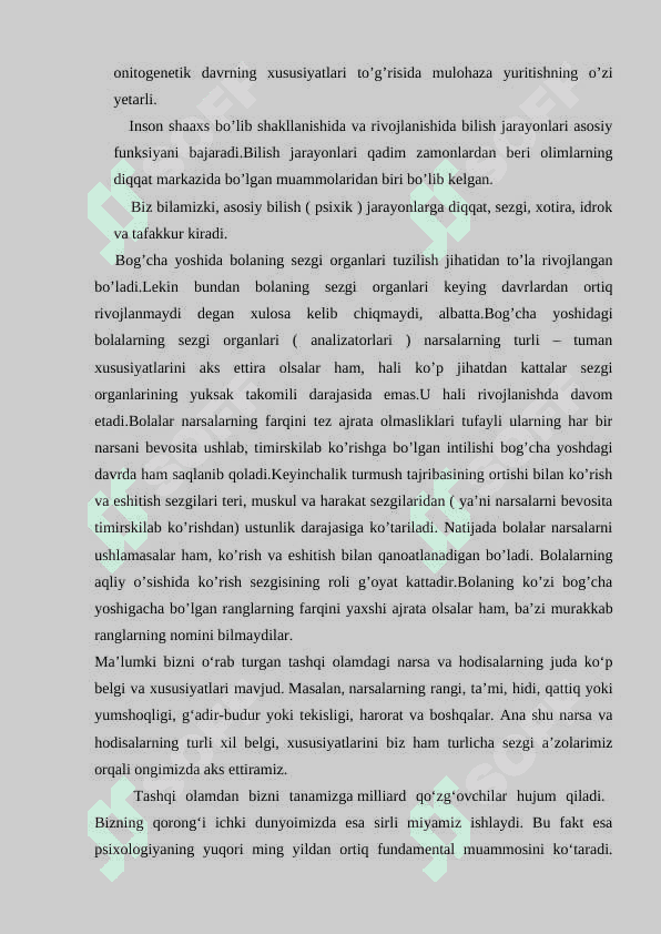Bola atrof-muhitni idrok etishi haqida tushuncha 7
