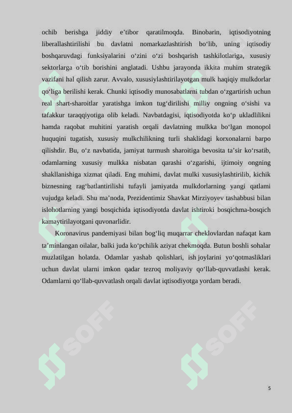 Iqtisodiy o`sish ijtimoiy taraqqiyot omili sifatida 5