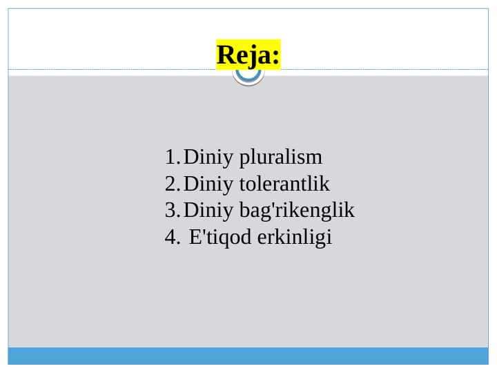 Diniy plyuralizm, diniy tolerantlik, bag’rikenglikning shaxsiy kamoloti va e'tiqod erkinligini ta'minlashdagi o’rni