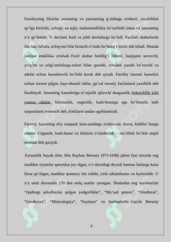 Yuksak ma’naviyatli  yoshlarni tarbiyalashda O'rta Osiyo allomallari ilmiy merosining merosining o'rni (allomalarning ilmiy faoliyati misolida) 8