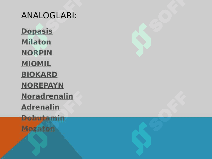 Dofamin va dofaminergik vositalar. Serotonin va Serotoninergik vositalar. 4