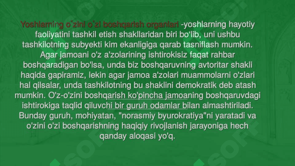 Yoshlarning oʻzini-oʻzi boshqarish organlari faoliyatini rivojlantish 6