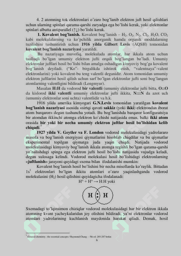 Kimyoviy bog'lanish nazariyalari 6