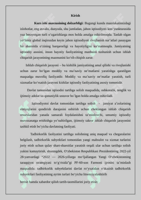 Korxona faoliyatini davlat tomonidan tartibga solish va qo'llab quvvatlash 3