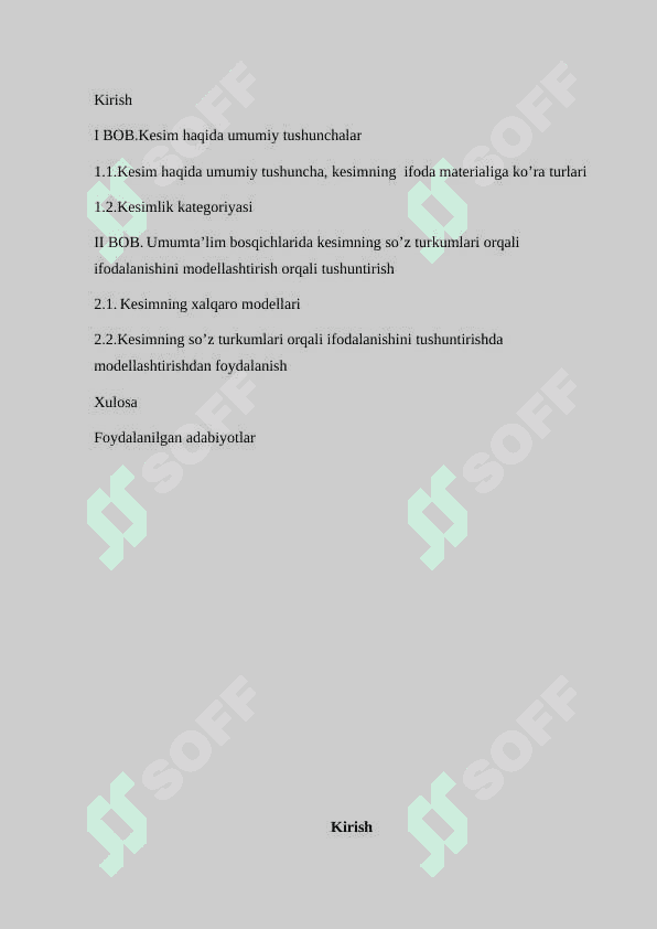 Kesimning so’z turkumlari orqali ifodalanishi 2