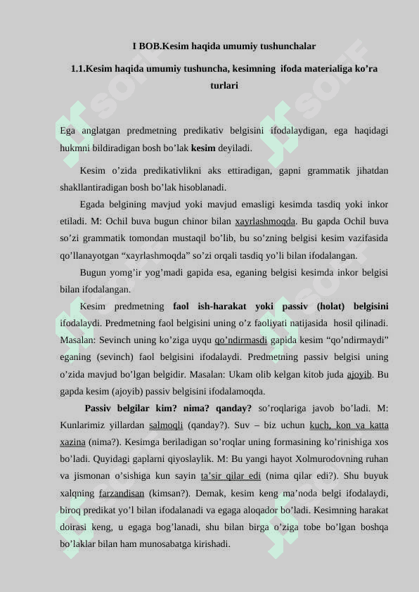 Kesimning so’z turkumlari orqali ifodalanishi 5
