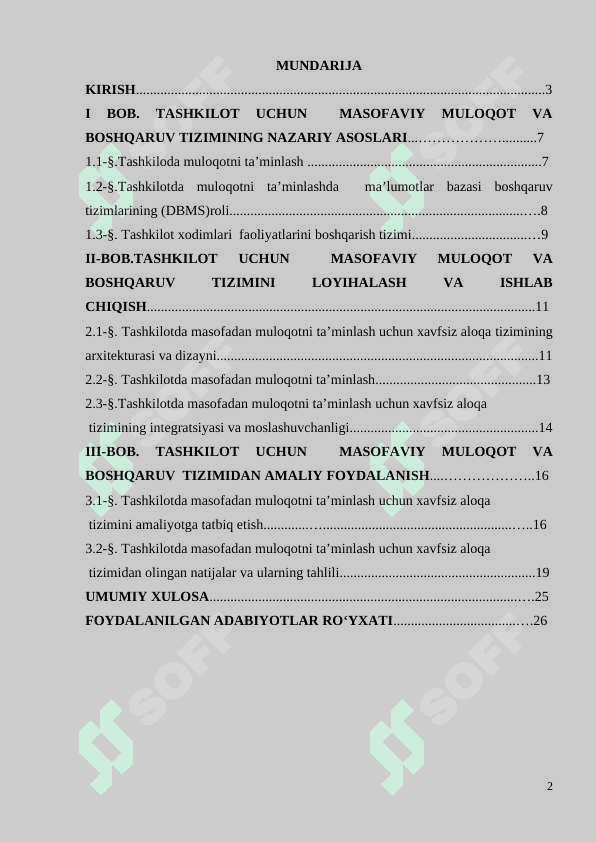 TASHKILOTDA  MASOFADAN MULOQOTNI TA’MINLASH UCHUN XAVFSIZ ALOQA TIZIMI 2