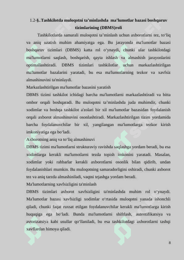 TASHKILOTDA  MASOFADAN MULOQOTNI TA’MINLASH UCHUN XAVFSIZ ALOQA TIZIMI 8