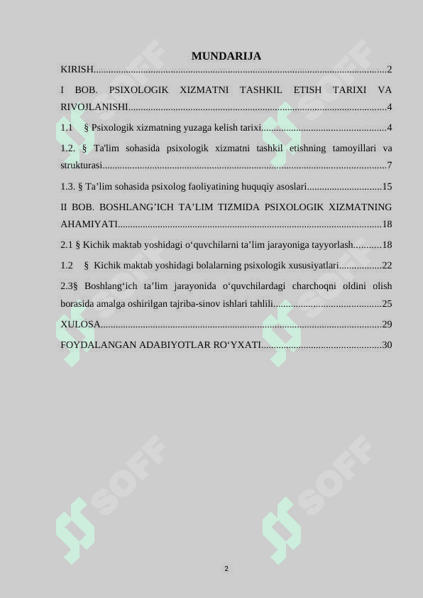 Boshlang'ich sinf o'quvchilarga psixologik xizmat ko'rsatish amaliyotini takomillashtirishning ilmiy-amaliy mexanizmlari. 2