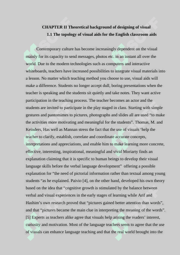 Design of visual aids for the English  Classrooms 5