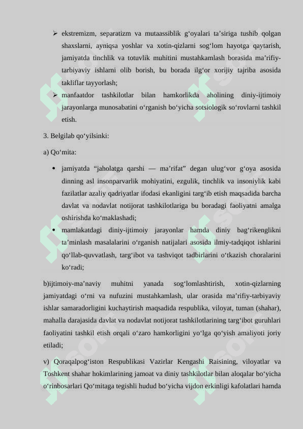 Prezident Sh.Mirziyoyevning Oliy Majlisga "Murojaatnomaa"larida diniy-ma'rifiy soha rivojiga e'tibor qaratilishi 6