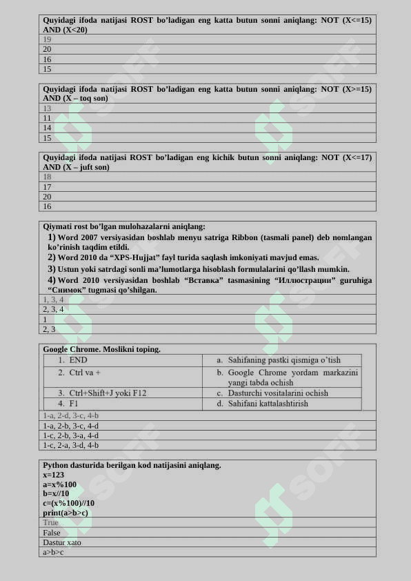 Test baza informatika 6
