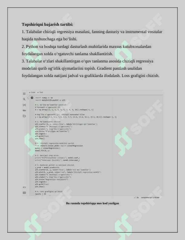 Chiziqli regressiya modelini qurish 2