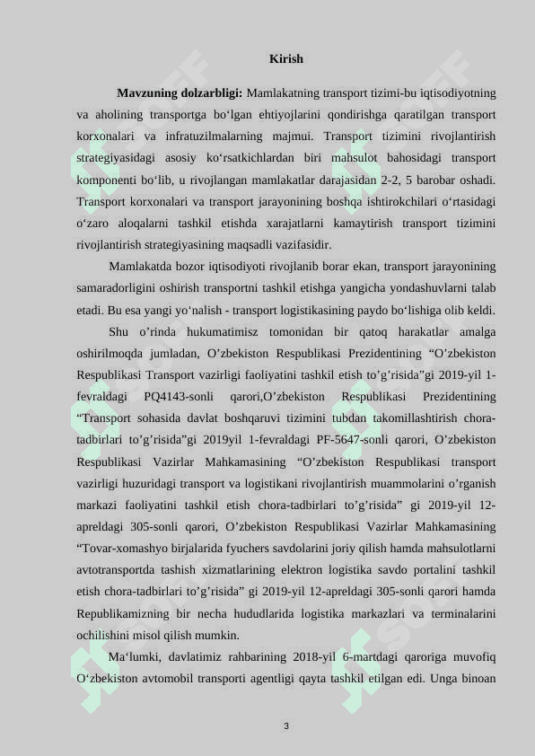 O'zbekistonda transportni rivojlantirishning makroiqtisodiy tahlili va prognozi 3