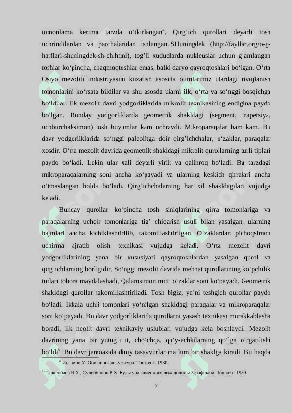 MEZOLIT DAVRI YODGORLIKLARI 7
