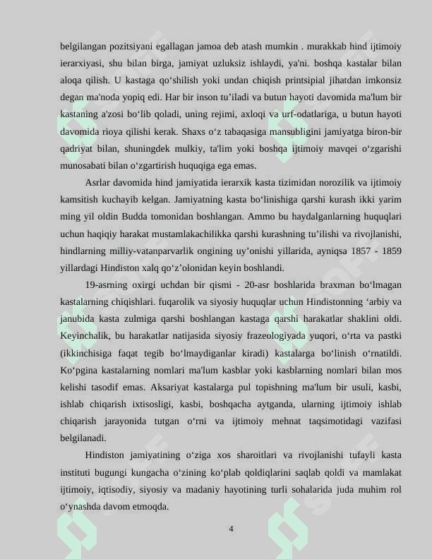 XX ASR OXIRI VA XXI ASR CHORAGIDA HINDISTONDAGI MADANIY VA IJTIMOIY, IQTISODIY TARAQQIYOT 4