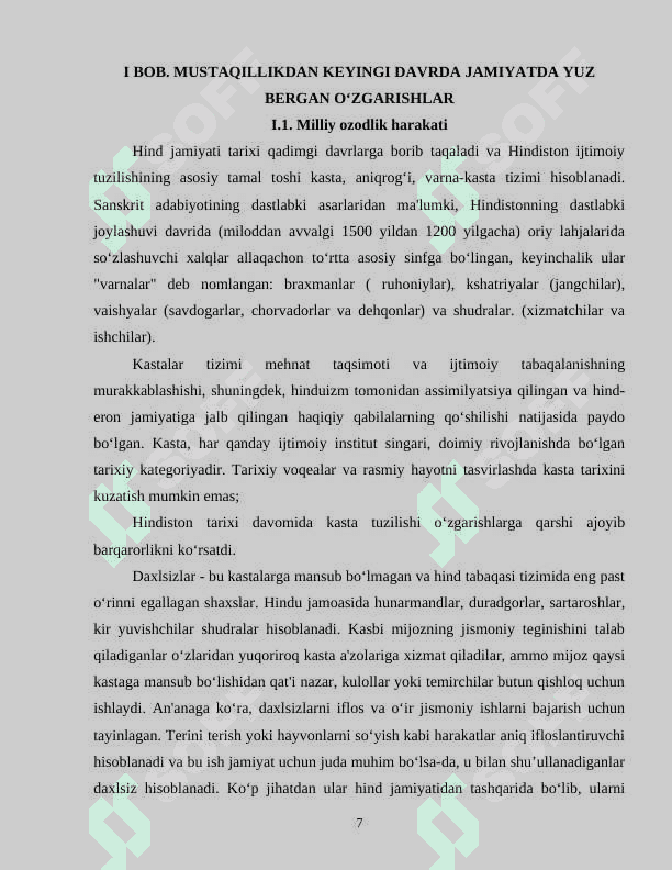XX ASR OXIRI VA XXI ASR CHORAGIDA HINDISTONDAGI MADANIY VA IJTIMOIY, IQTISODIY TARAQQIYOT 7