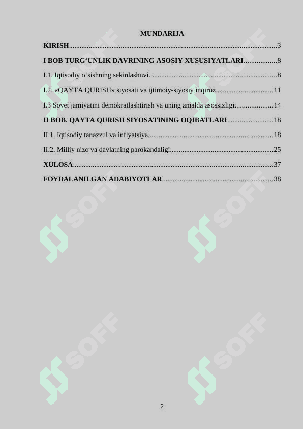 SSSRDA TURG‘UNLIK VA QAYTA QURISH SIYOSATINING IJOBIY VA SALBIY OQIBATLARI 2