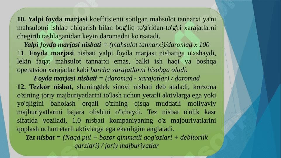 KICHIK BIZNES VA TADBIRKORLIK SUB’YEKTLARINING MOLIYAVIY FAOLIYATI TAHLILI 8