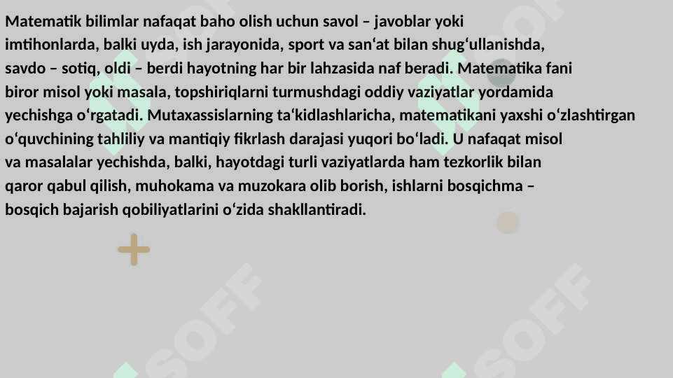 Qiziqarli va mantiqiy masalalar 4