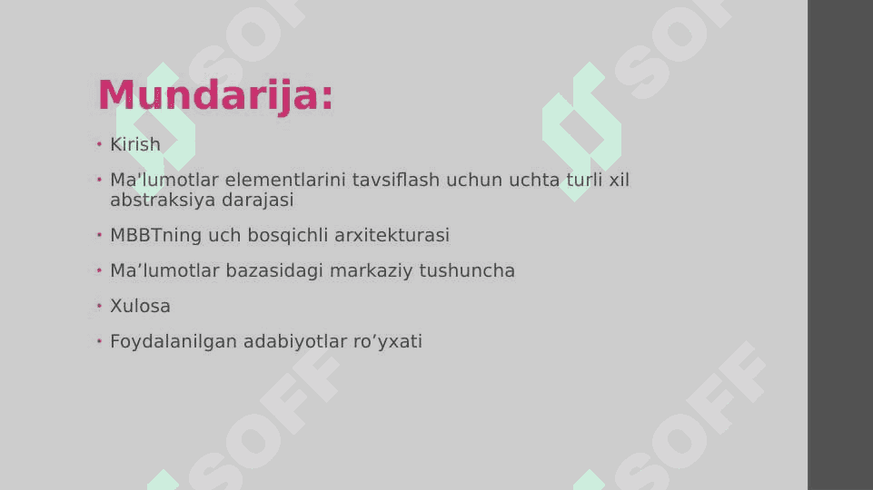 Ma’lumotlar bazasi tizimining arxitekturasi 2