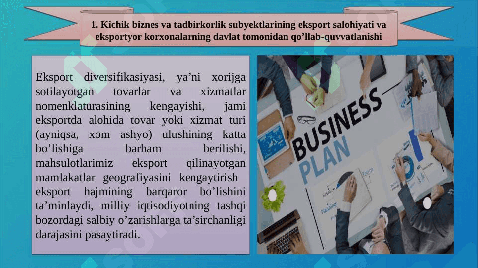 IQTISODIYOTDA FAOLIYAT KO’RSATAYOTGAN KICHIK BIZNES VA TADBIRKORLIK SUB’YEKTLARINING EKSPORT SALOHIYATINI BAHOLASH 2
