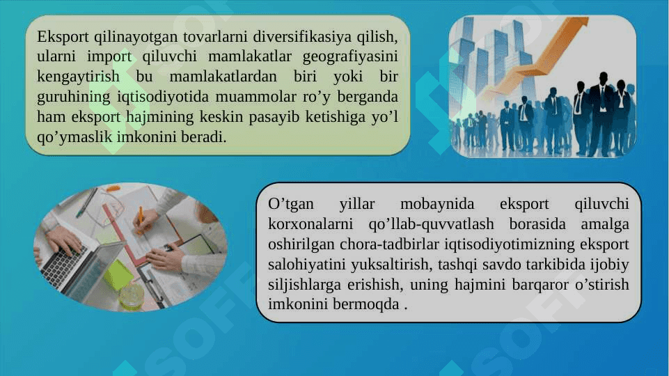 IQTISODIYOTDA FAOLIYAT KO’RSATAYOTGAN KICHIK BIZNES VA TADBIRKORLIK SUB’YEKTLARINING EKSPORT SALOHIYATINI BAHOLASH 4