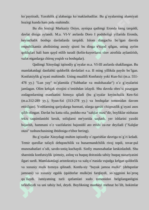 QADIMGI DUNYO IQTISODIY TA'LIMOTLARI 8