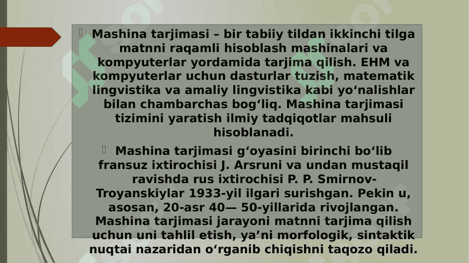 Mashina tarjimasi va uning turlari 2