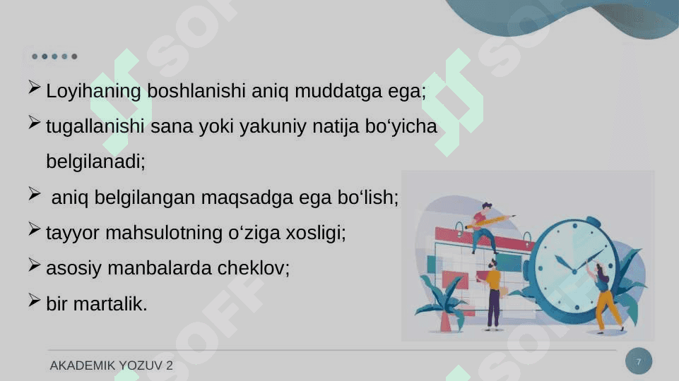 LOYIHA. LOYIHA TAVSIFI. 7