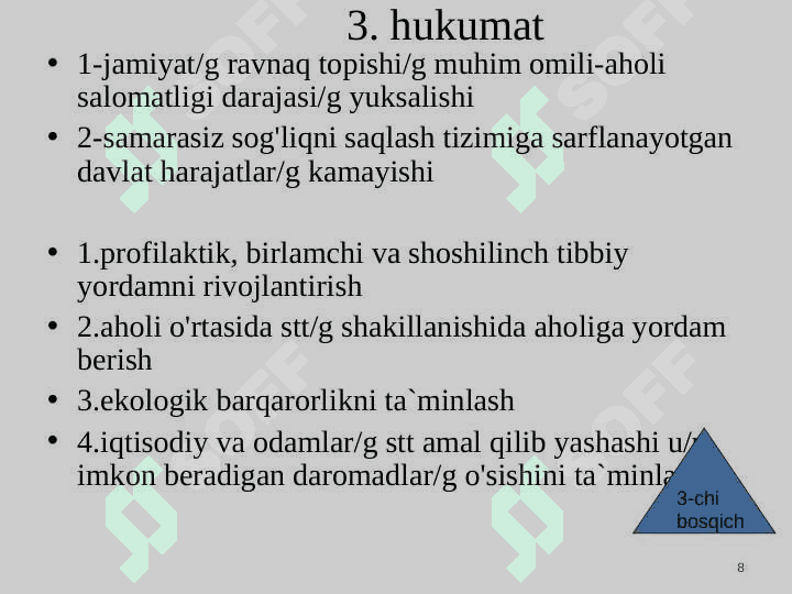 O’zbekiston Respublikasi aholisining yuqumli bo'lmagan kasalliklar profilaktikasining gigiyenik jihatlari 8