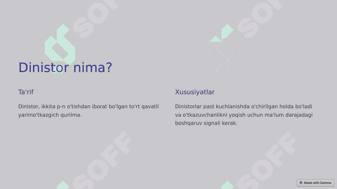 Dinistor va tirinostorlar haqida tushuncha 2