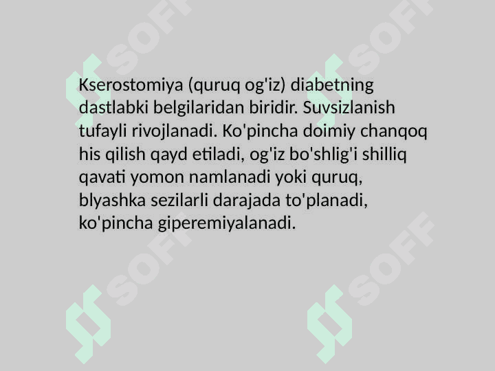 Endokarin kasalliklarida 
parodontdagi o'zgarishlari 8