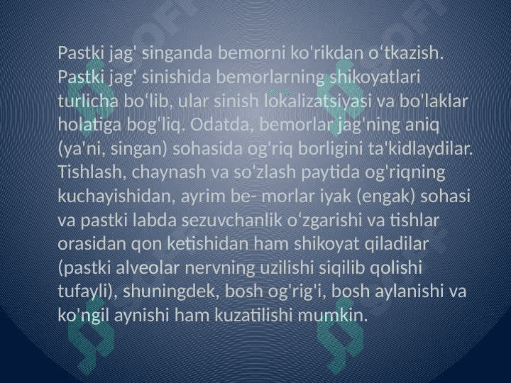 Pastki jag' sinishi 2