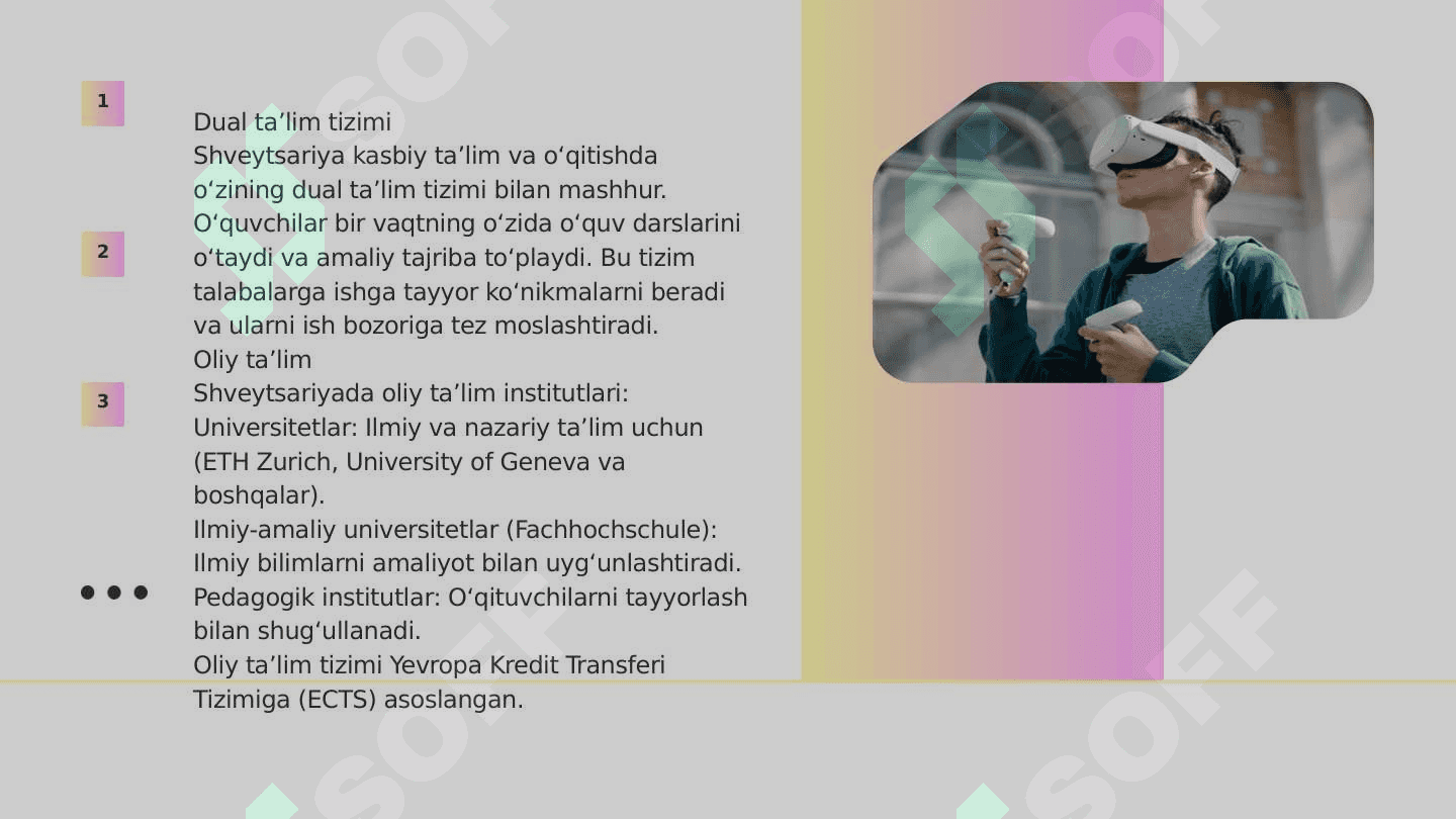 SHVEYTSARIYA TAʼLIM TIZIMI  XUSUSIYATLARI va qiziqarli faktlar. 4