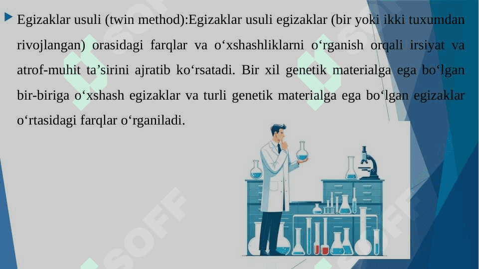 Antropogenetika usullari sharjara usuli, egizaklar usuli biokimyoviy 4