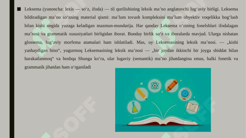 Leksema va so'zning xususiyatlari ularning til va nutq birligi sifatida farqlanishi 3