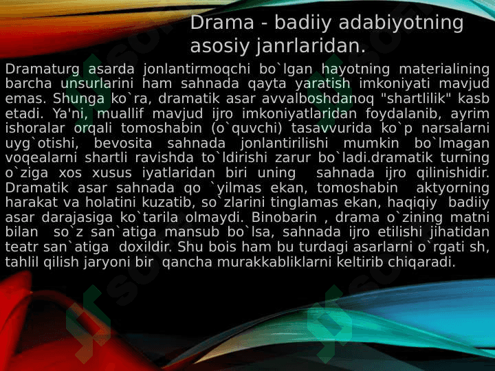 Drammaturgik janrlar 2