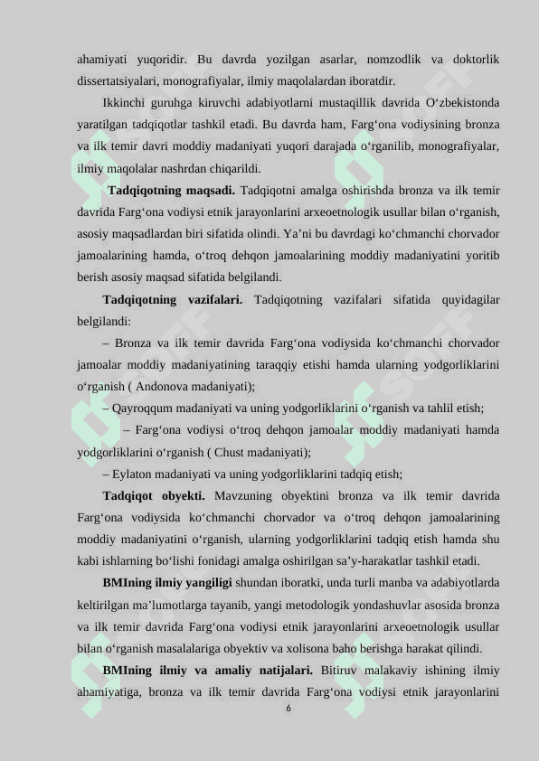 Farg‘ona vodiysi etnik jarayonlarini arxeoetnologik usullar 6