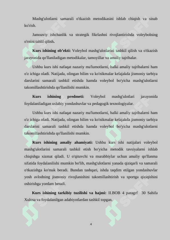 VOLEYBOL MASHG'ULOTLARINI TASHKIL QILISH VA O'TKAZISH 4